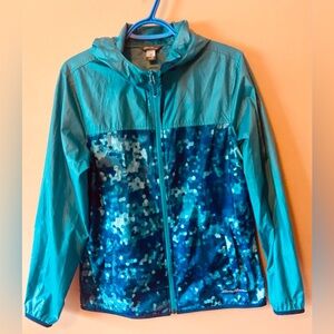 Eddie Bauer Momentum Woman’s Light Hooded Windbreaker Jacket Sz M Teal Green